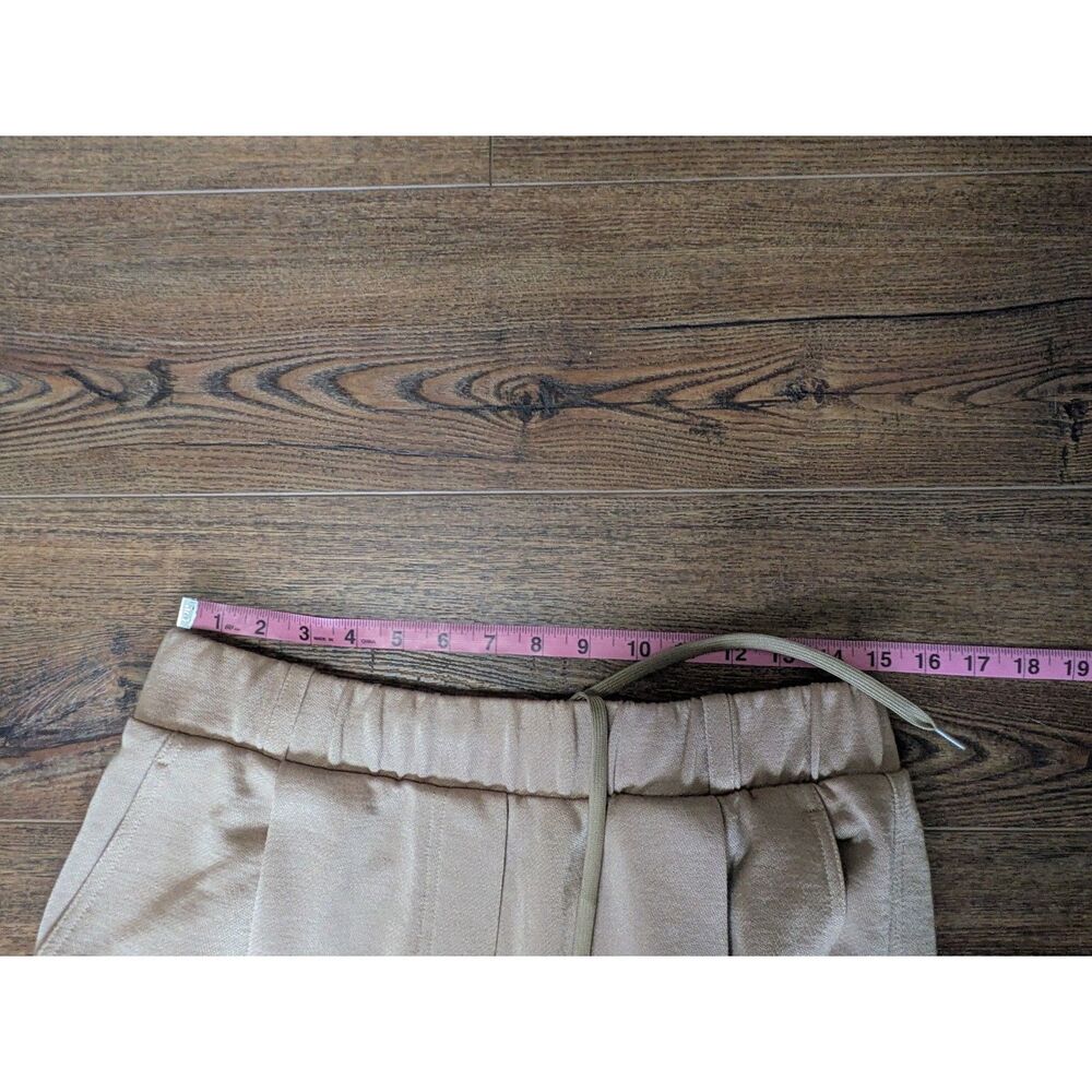 Tibi Active Knit Winslow Pant M Tan Wide Leg Adjustable Hem Snap Fundamentals - Picture 7 of 8